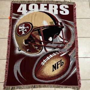 Vintage San Francisco 49ers Football Tapestry Fringe Throw